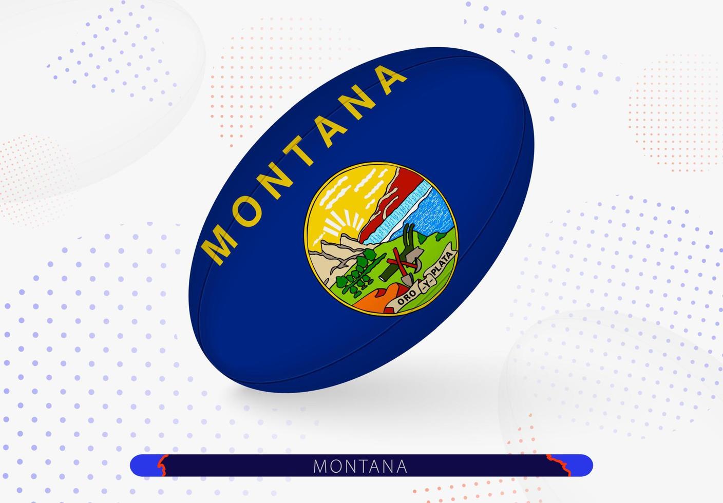 pelota de rugby con la bandera de montana. equipo para el equipo de rugby de montana. vector