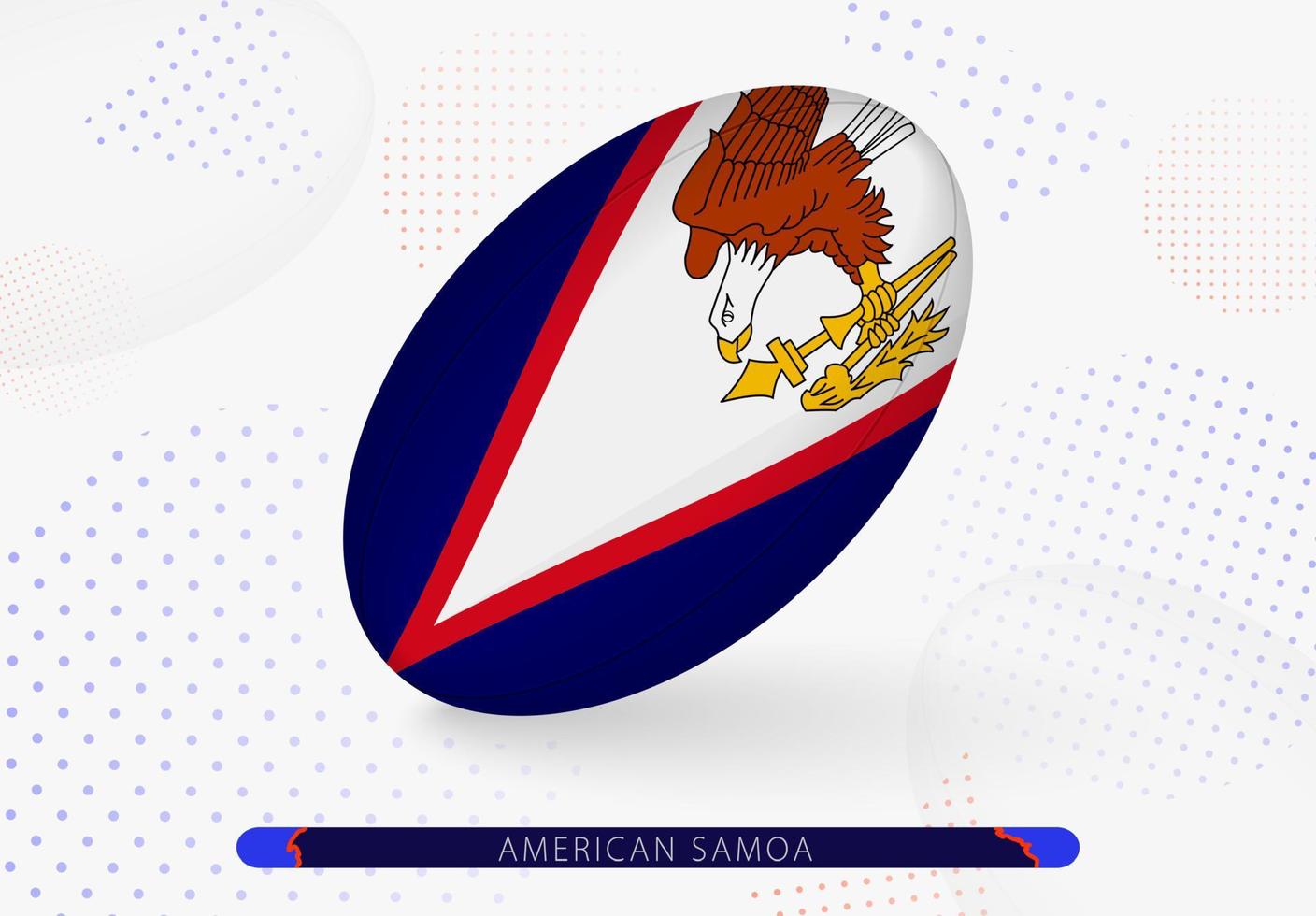 Rugby ball with the flag of American Samoa on it. Equipment for rugby team of American Samoa. vector