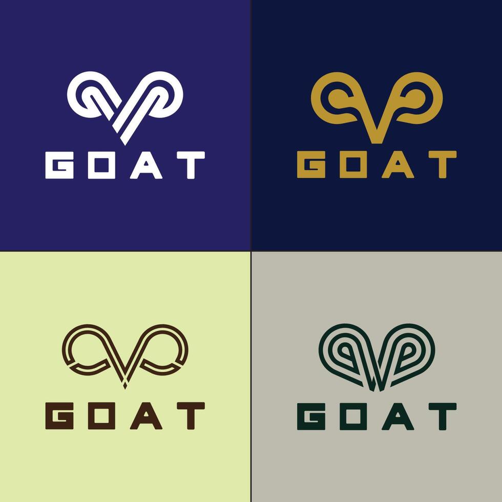 Sheep goat horns idea logo design vector icon illustration. Aries zodiac symbol logos