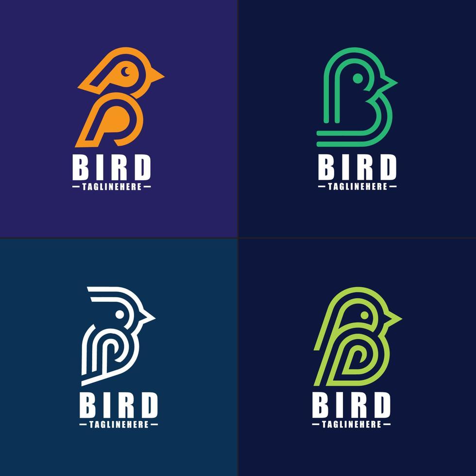 logotipo de pájaro b - plantilla de logotipo vectorial vector