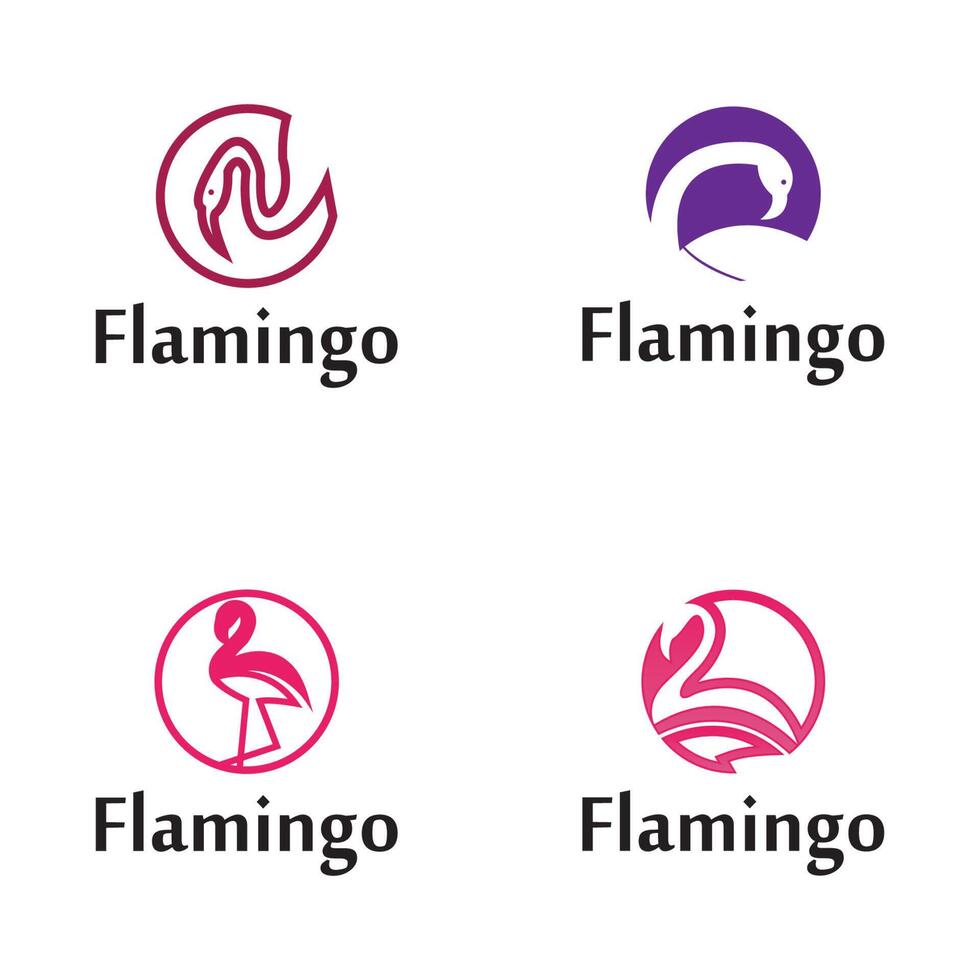 vector de concepto de diseño de logotipo icónico de flamenco, plantilla de logotipo de pájaro flamenco