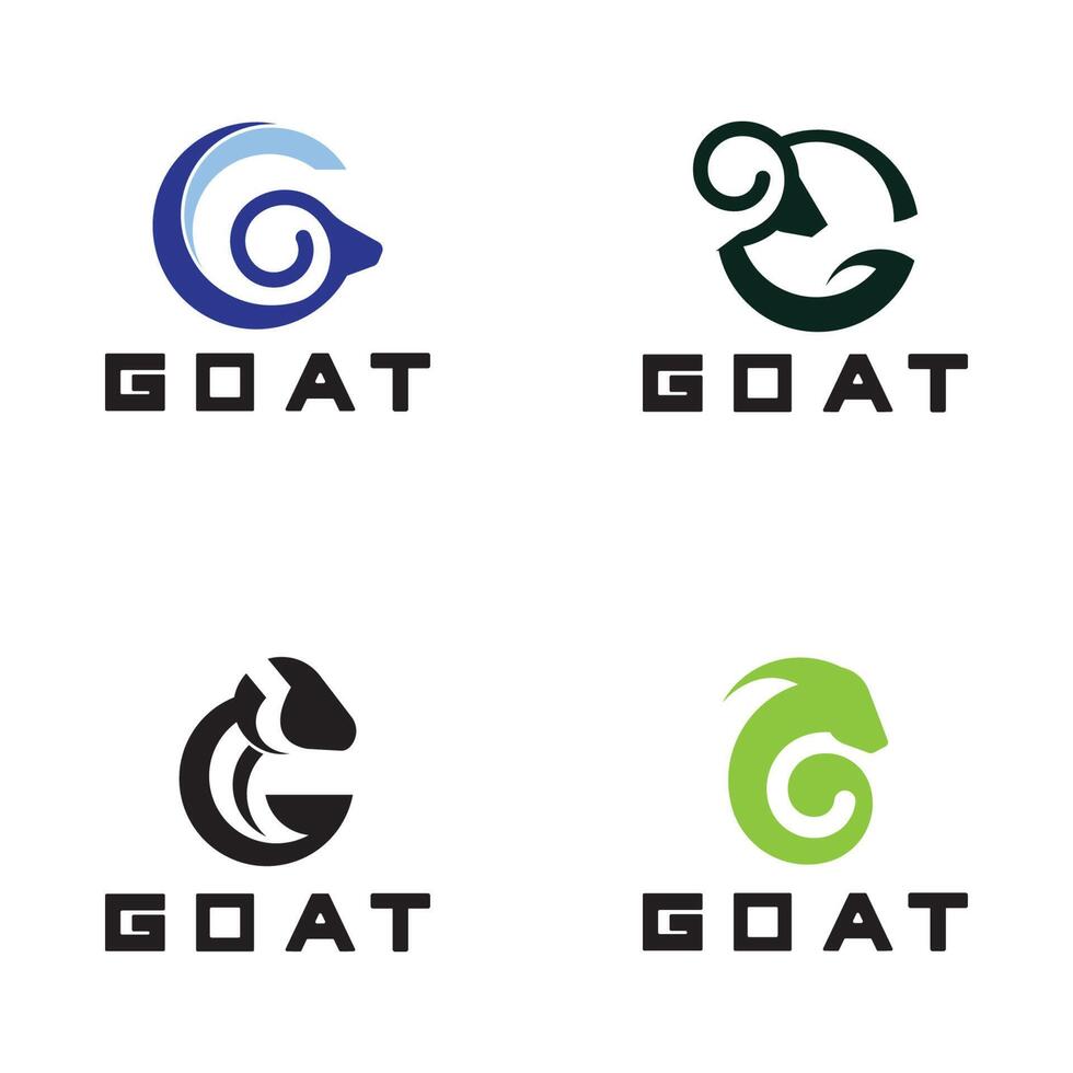 Letter G Goat Head Logo-Vector illustration vector