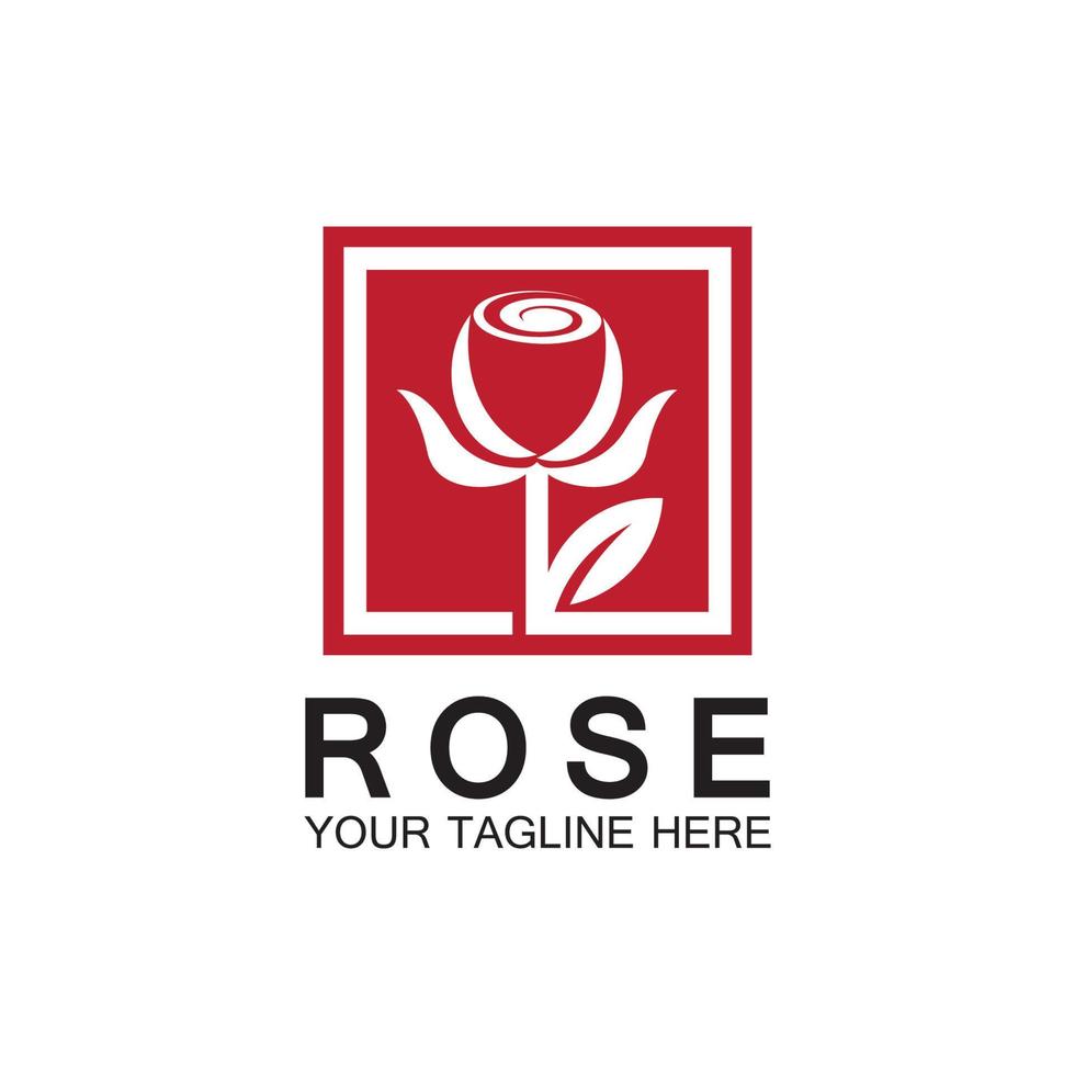 rosa logo flor vector icono ilustración diseño