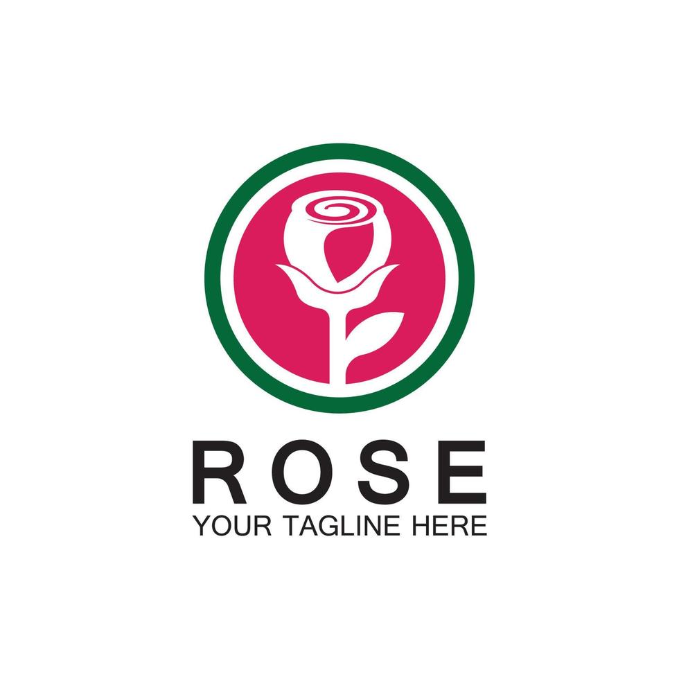 Rose logo flower vector icon illustration design