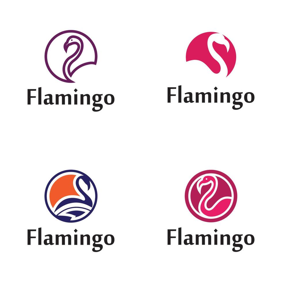 Iconic Flamingo logo designs concept vector, Flamingo bird logo template vector