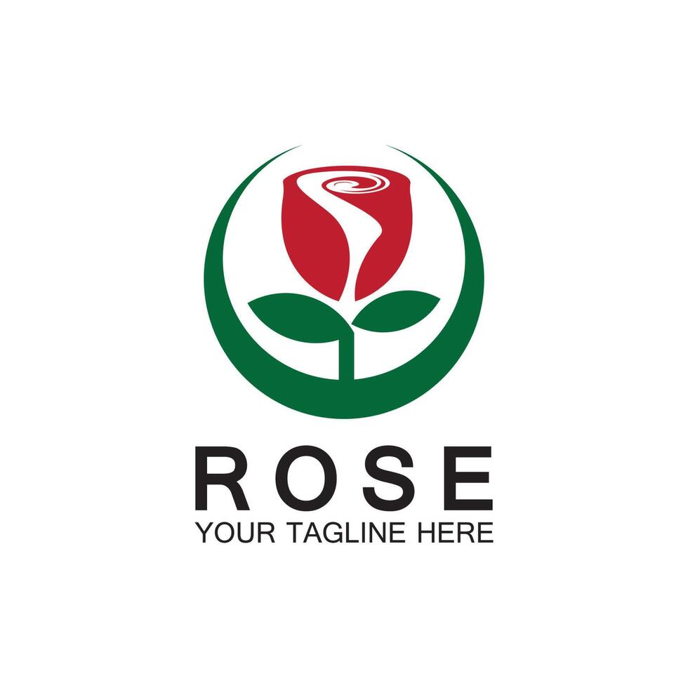 Rose logo flower vector icon illustration design