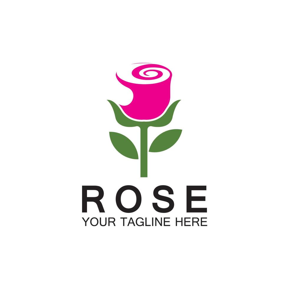 Rose logo flower vector icon illustration design