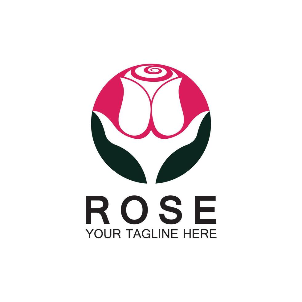 rosa logo flor vector icono ilustración diseño
