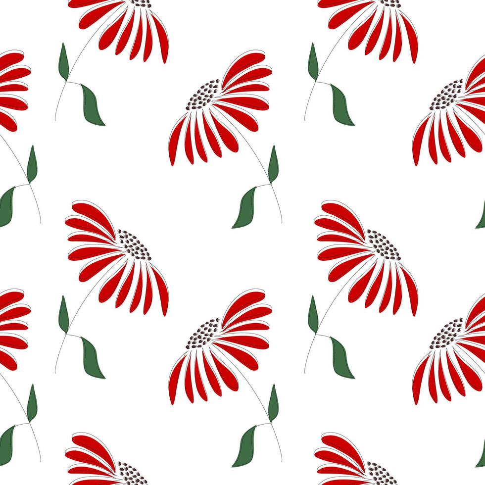 simple patrón floral sin costuras de una sola flor para el diseño de fondo, tela, textil, envoltura, superficie, web e impresión. vector