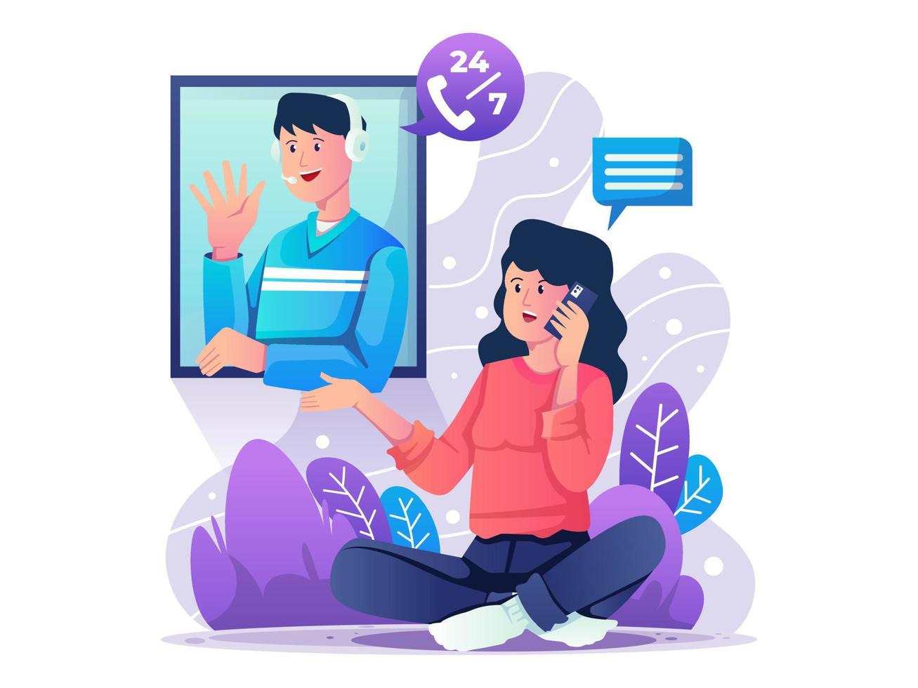 Customer Service Illustration vector