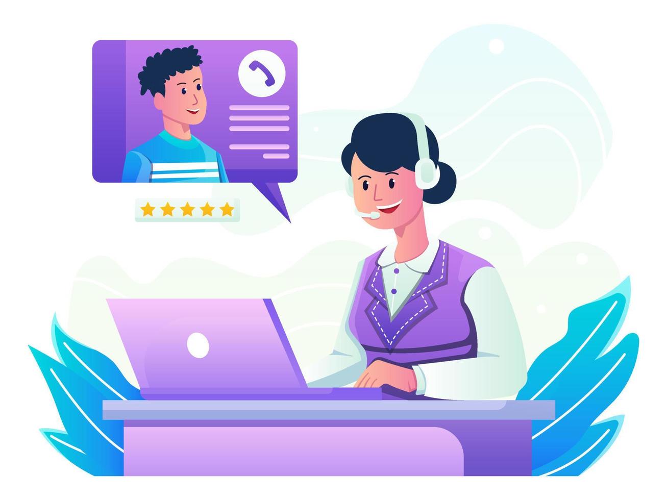 Customer Service Illustration vector