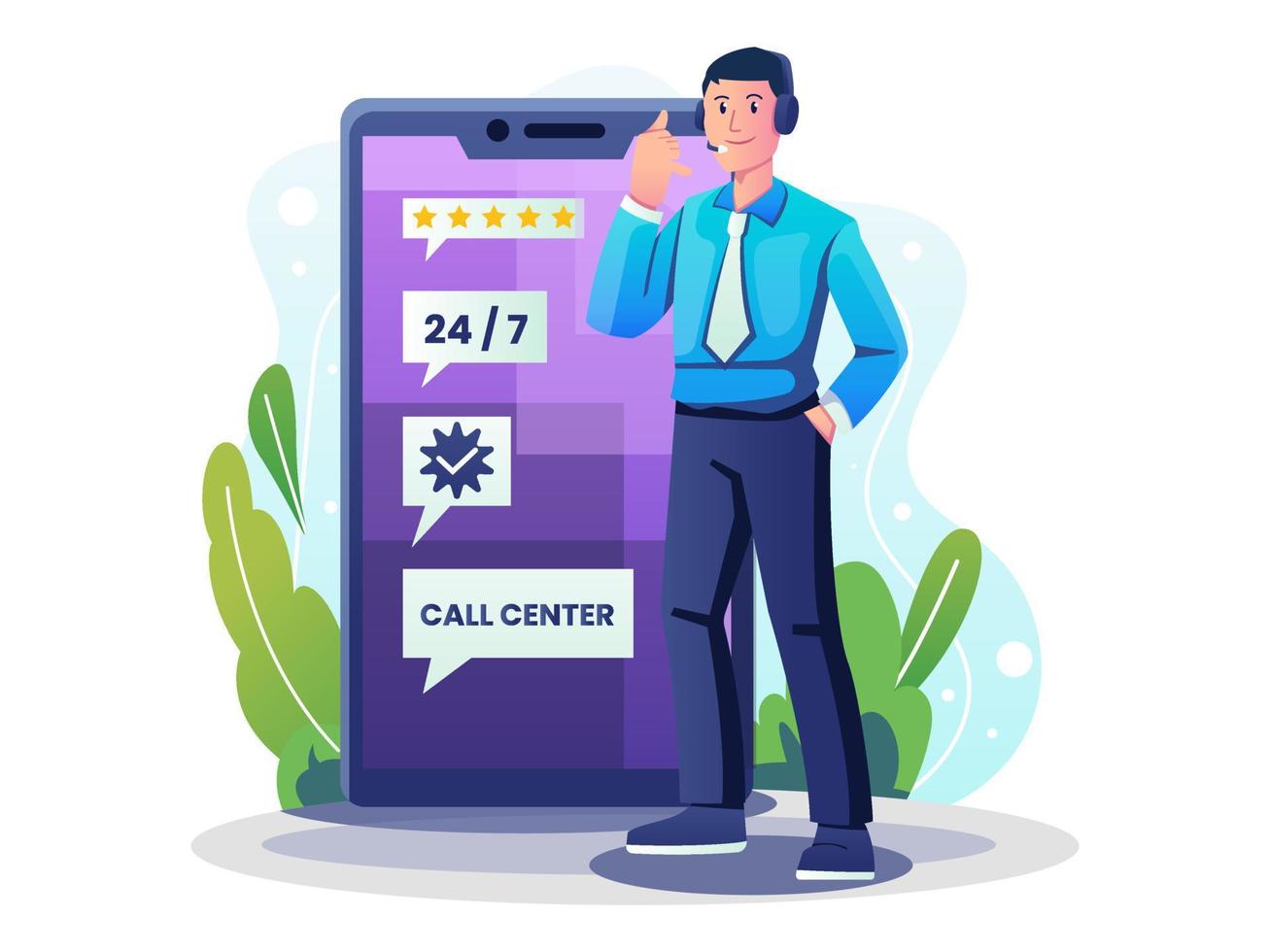 Customer Service Illustration vector