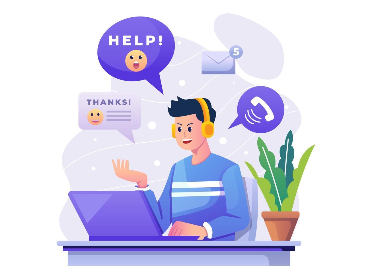 Customer Service Illustration vector