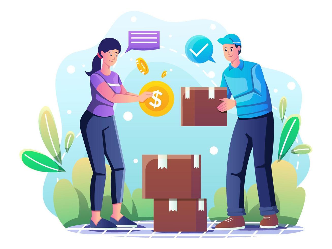 Cash On Delivery Illustration vector