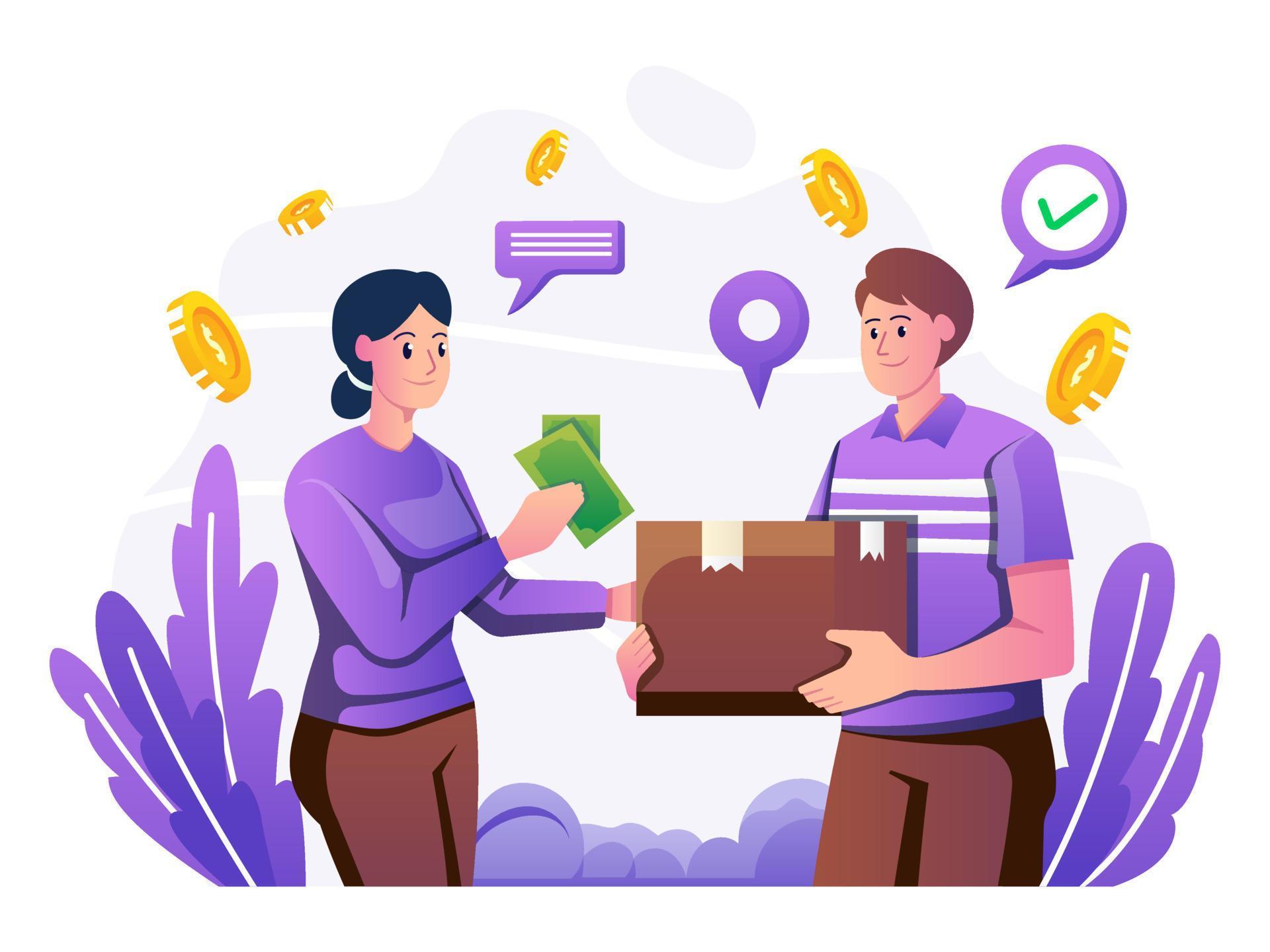 Cash On Delivery Illustration 19600775 Vector Art at Vecteezy