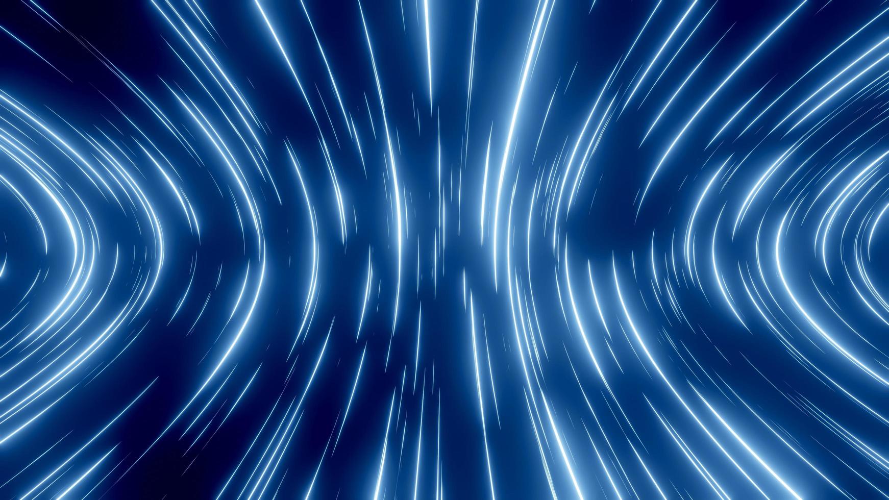 Sci-fi speed of light. hyper-warp futuristic blue light. Abstract blue motion glow light trail. Neon light streaks running in the background. 3d illustration. photo