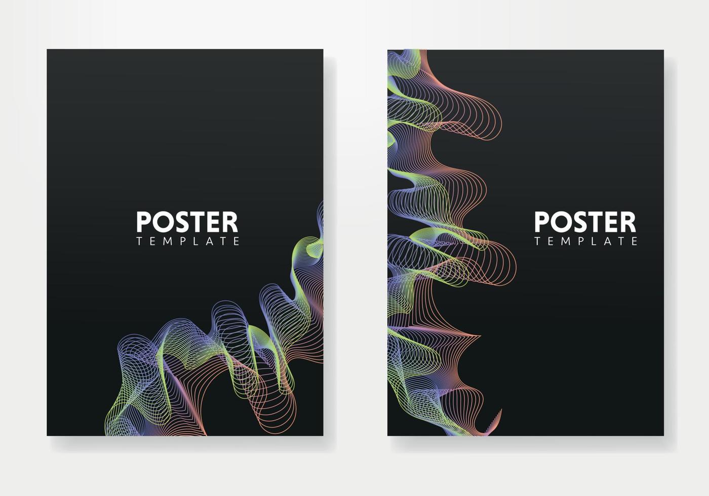 Set of minimal geometric design posters, vector template with lines elements, modern hipster style