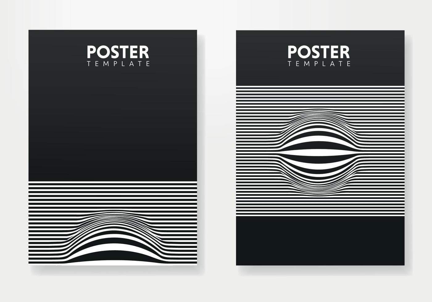 Set of minimal geometric design posters, vector template with lines elements, modern hipster style