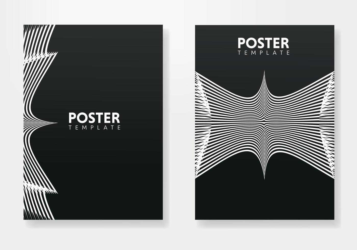 Set of minimal geometric design posters, vector template with lines elements, modern hipster style
