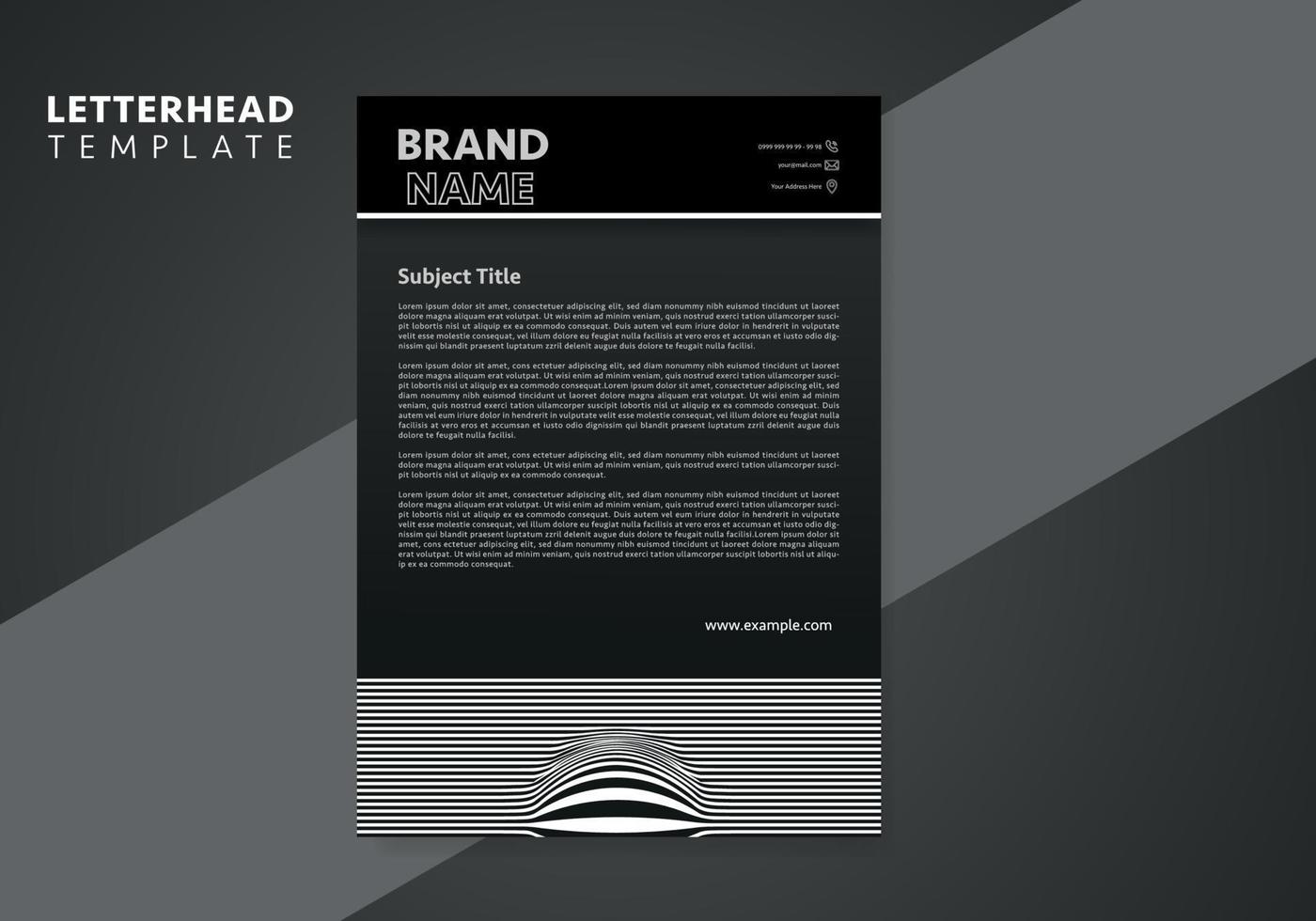 Professional Minimalist Letterhead Design Template. Vector illustration