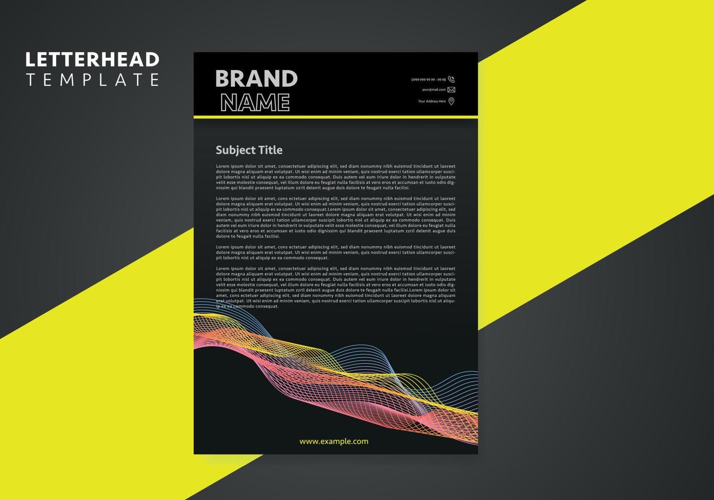 Professional Minimalist Letterhead Design Template. Vector illustration