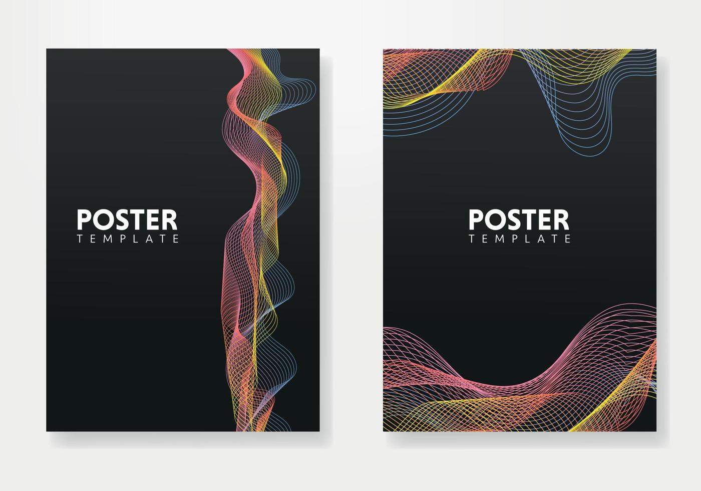 Set of minimal geometric design posters, vector template with lines elements, modern hipster style