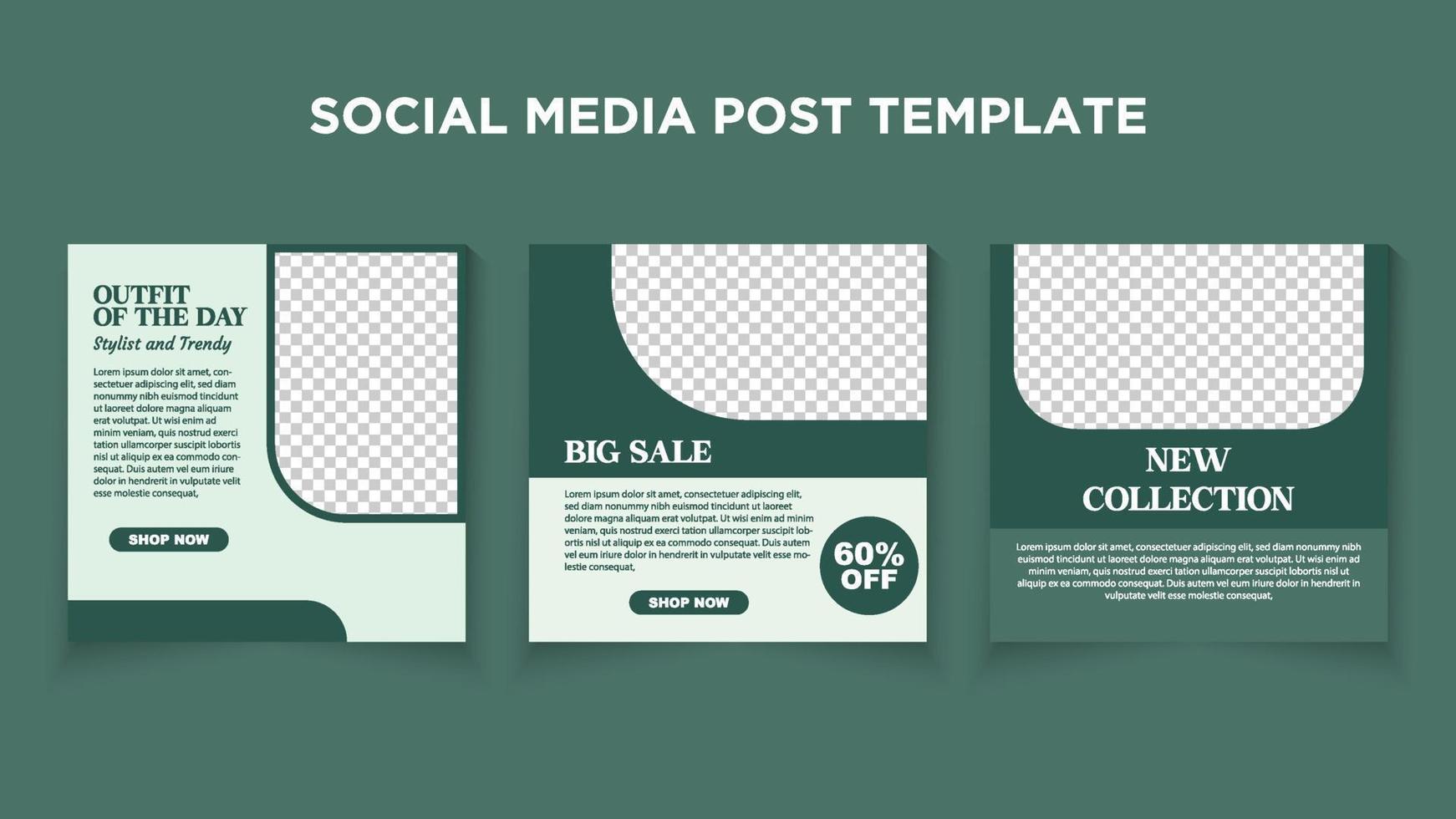 3 Editable square banner layout template. Modern social media post. Suitable for Post, Sale Banner, Promotion Product, Business, Company Fashion Beauty, etc. vector