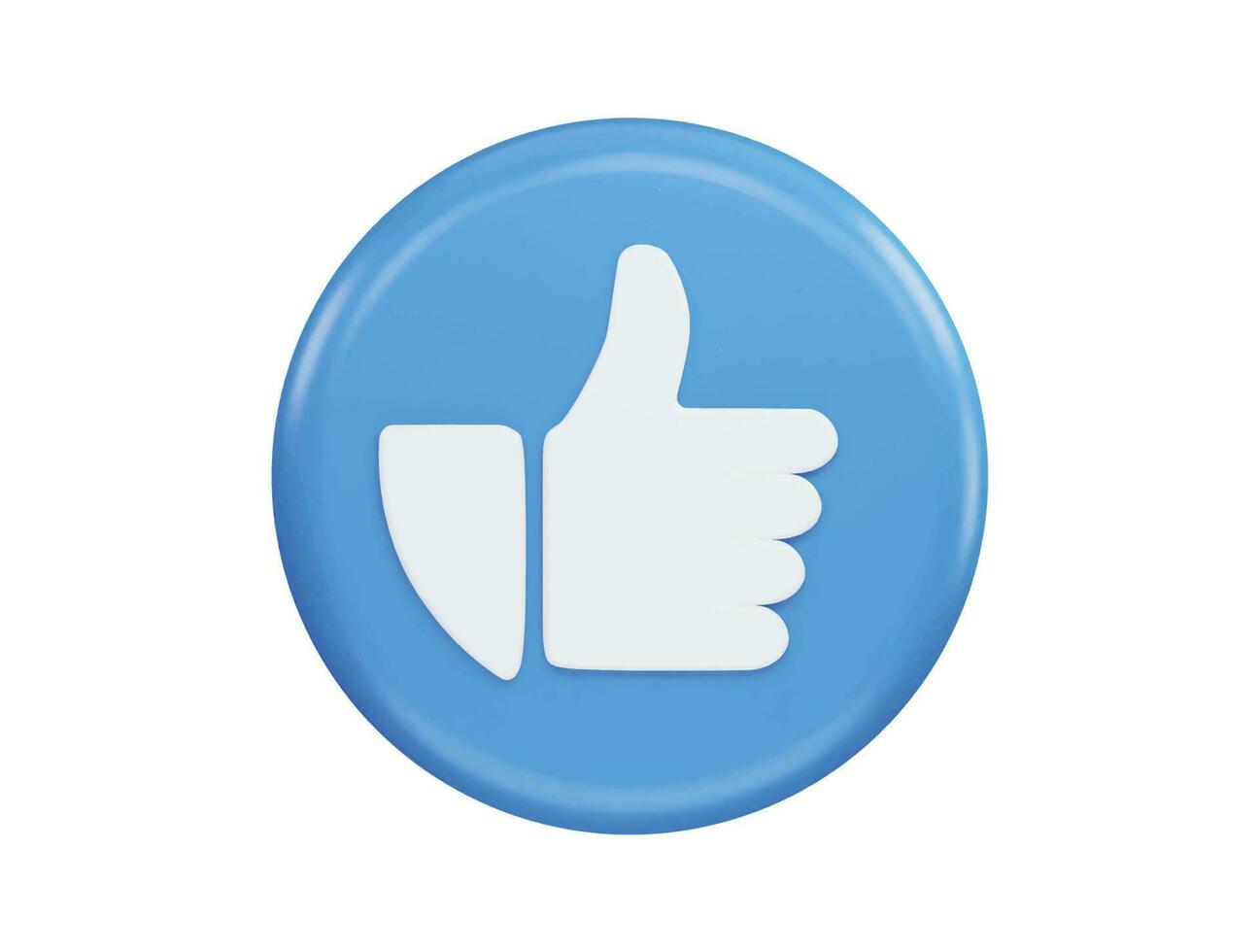 Like with 3d vector icon illustration