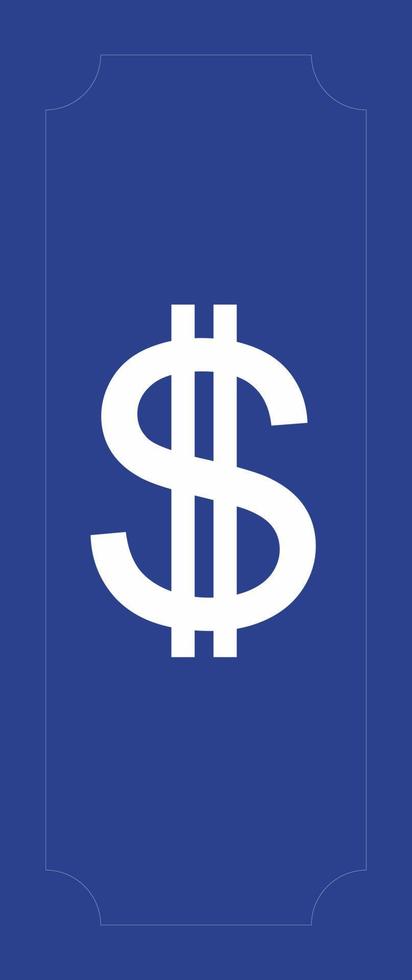 ilustración de dólar en una franja azul. vector