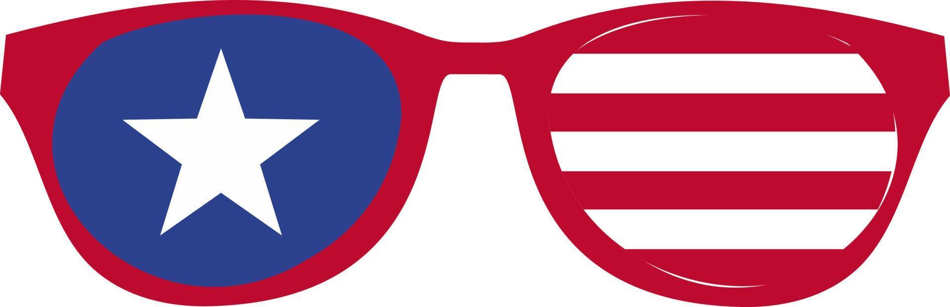 Glasses in the colors and symbols of America. vector