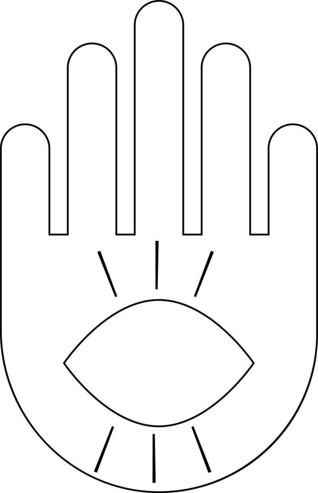 Illustration of a hand with an eye esoteric element. vector