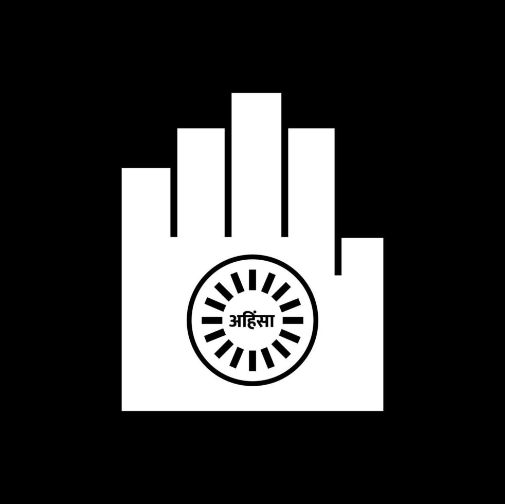 Jain religion symbol with black and white color. vector