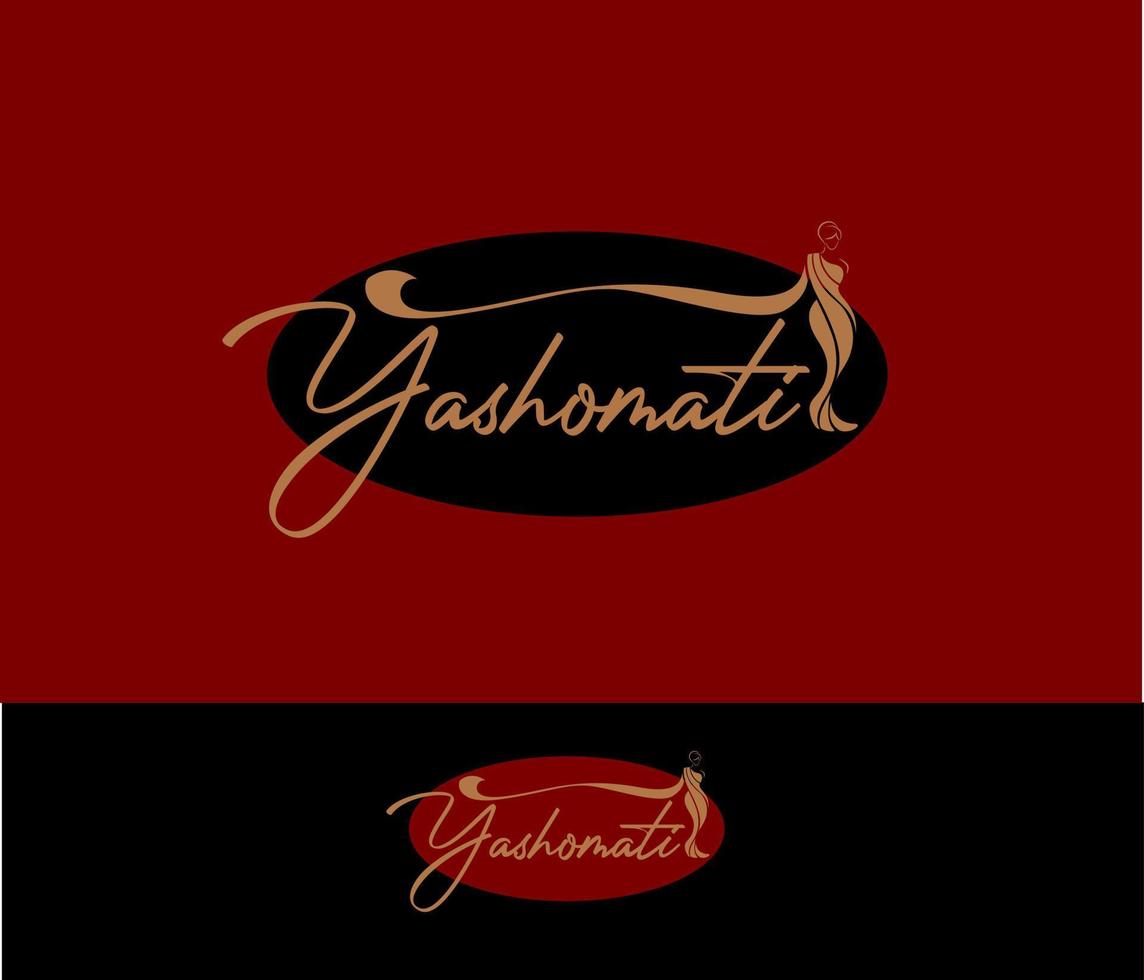 Yashomati Sarees store logo. Yashomati Sarees brand logo vector. vector