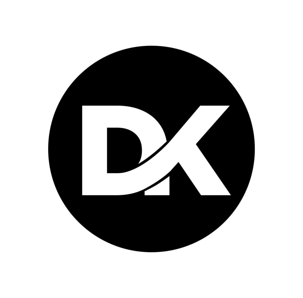 monograma de letras iniciales del nombre de la empresa dk. dk se unió al icono de letras. vector