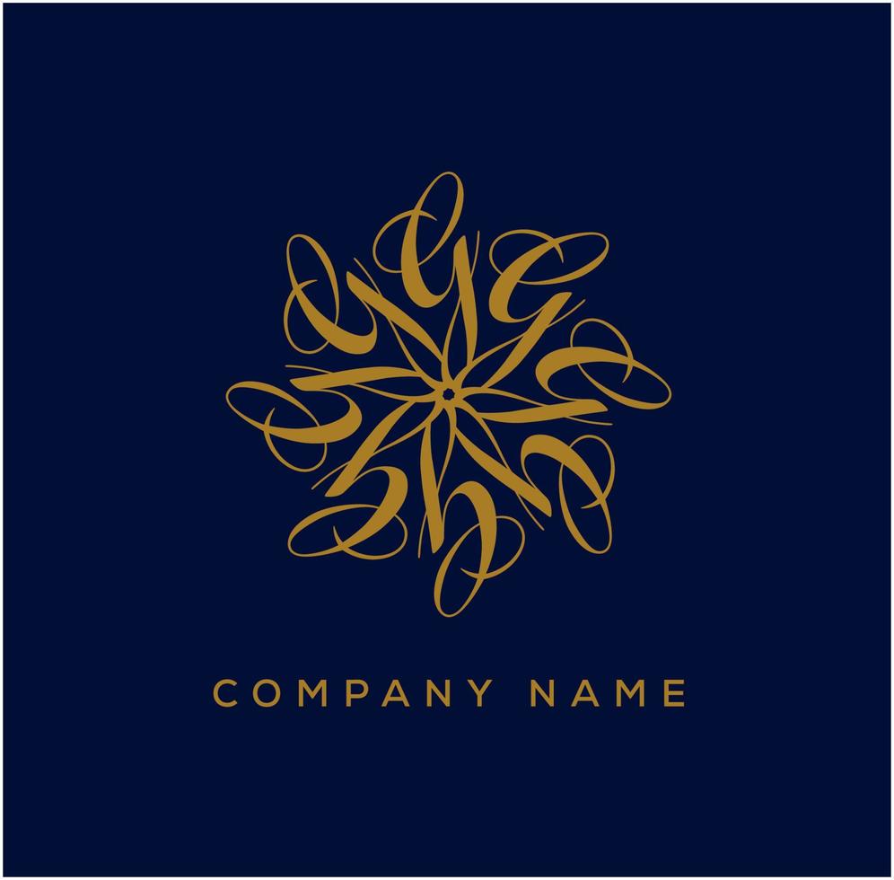 Elegant G with golden color monogram. G elegant icon. vector