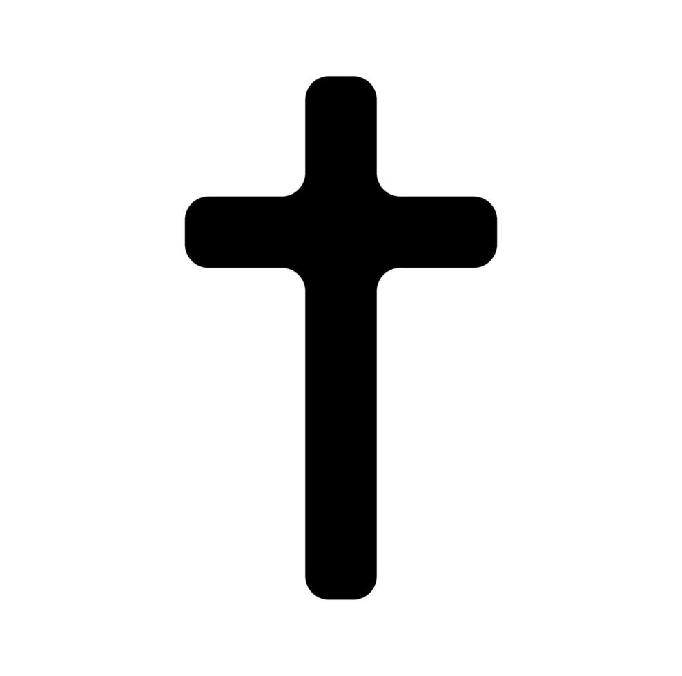 Christain black cross icon vector