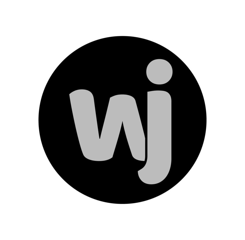 WJ company name initial letters monogram. WJ icon. vector