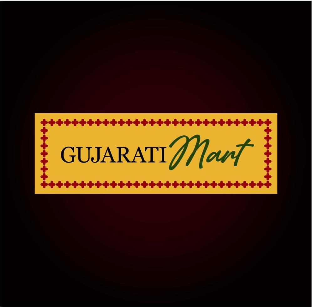 monograma de gujarati mart. vector del logotipo del centro comercial gujarati.