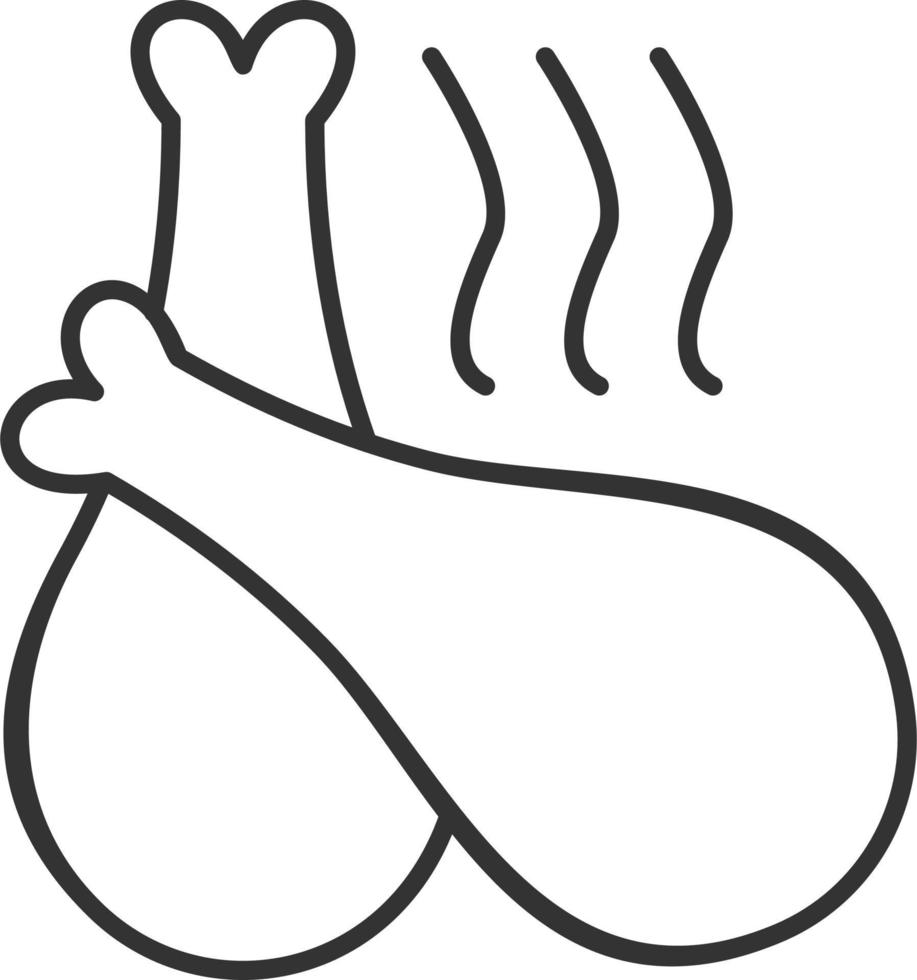 icono de vector de pollo frito