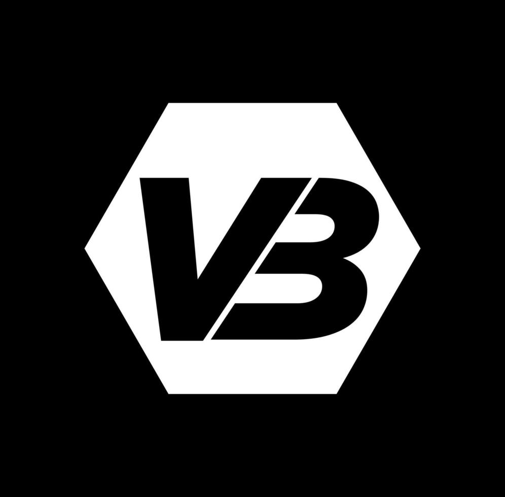 Monograma de letras iniciales de nombre de marca vb. símbolo vb. vector