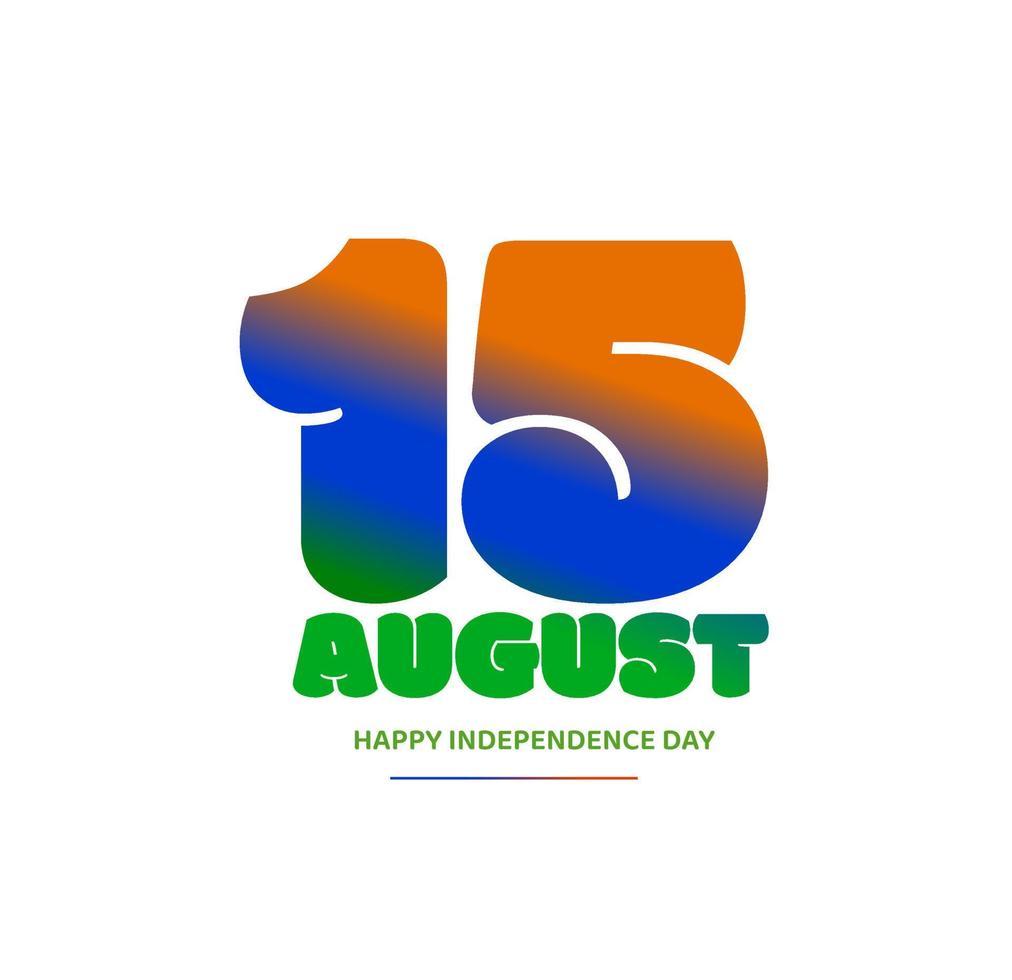 15 AUGUST, Happy INDIAN Independence day greetings post. vector