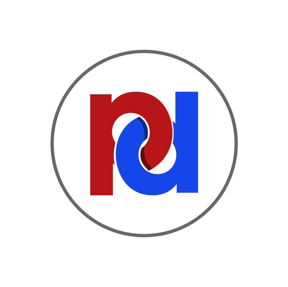 PD company name initial letters monogram. PD round logo. vector