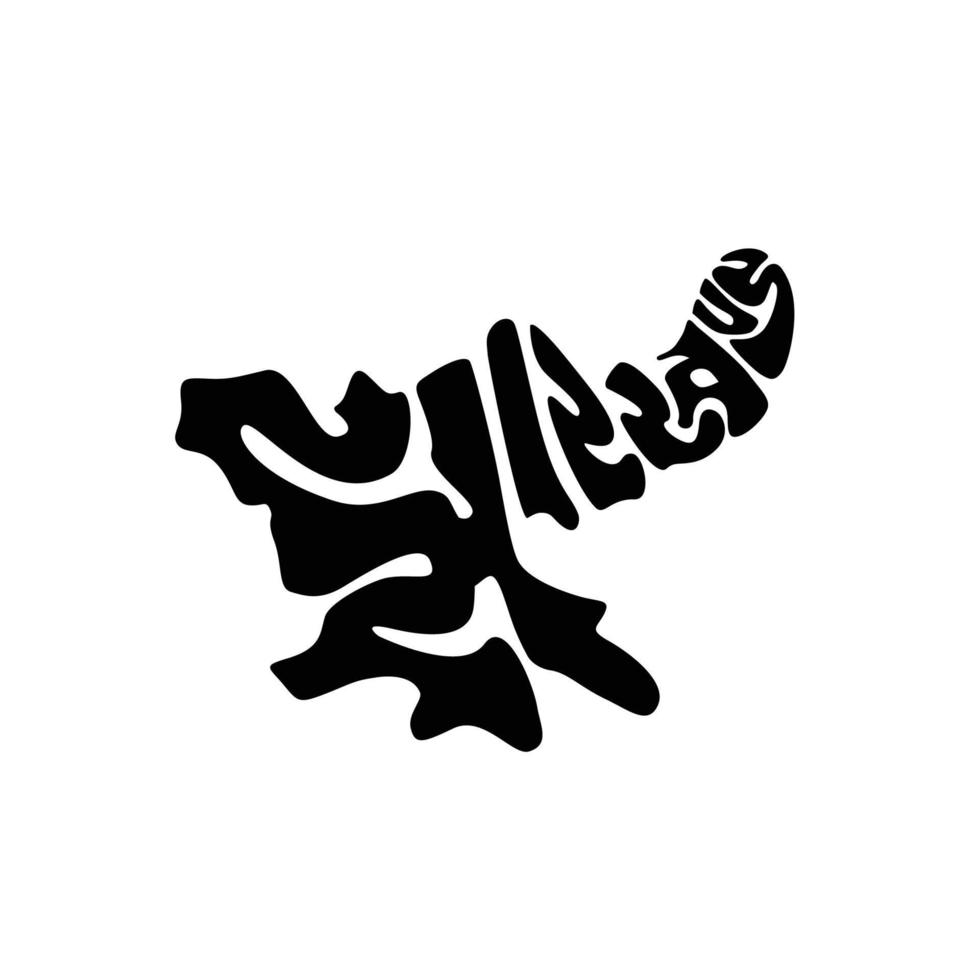 Jharkhand written in map shape, Jharkhand typographic map in devanagari. vector