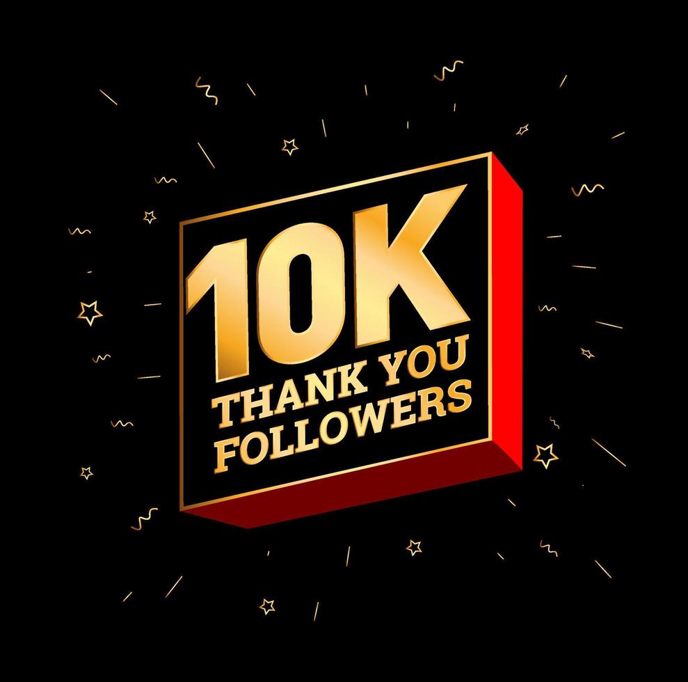 10K Thank you Followers. 10000 followers thanks post.Print vector