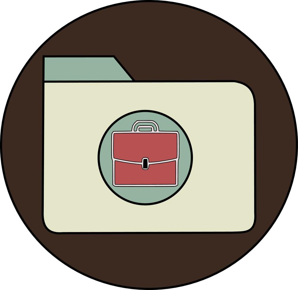 Briefcase icon in folder vector