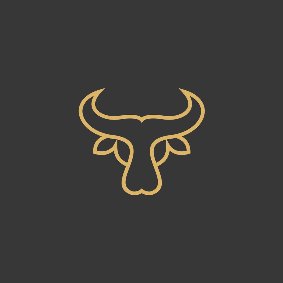 cabeza de vaca de toro diseño de logotipo de arte de línea abstracta ilustración de símbolo de vector de tauro