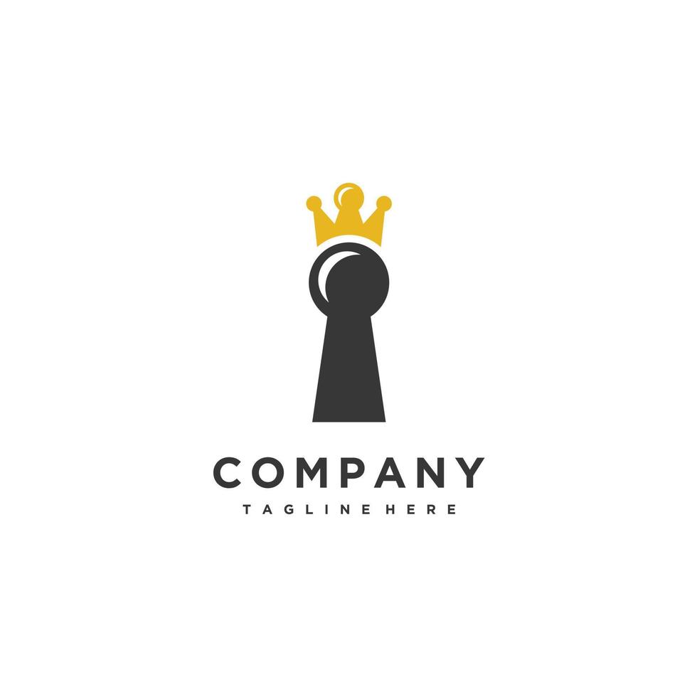 Royal king keyhole crown logo design download inspiration vector