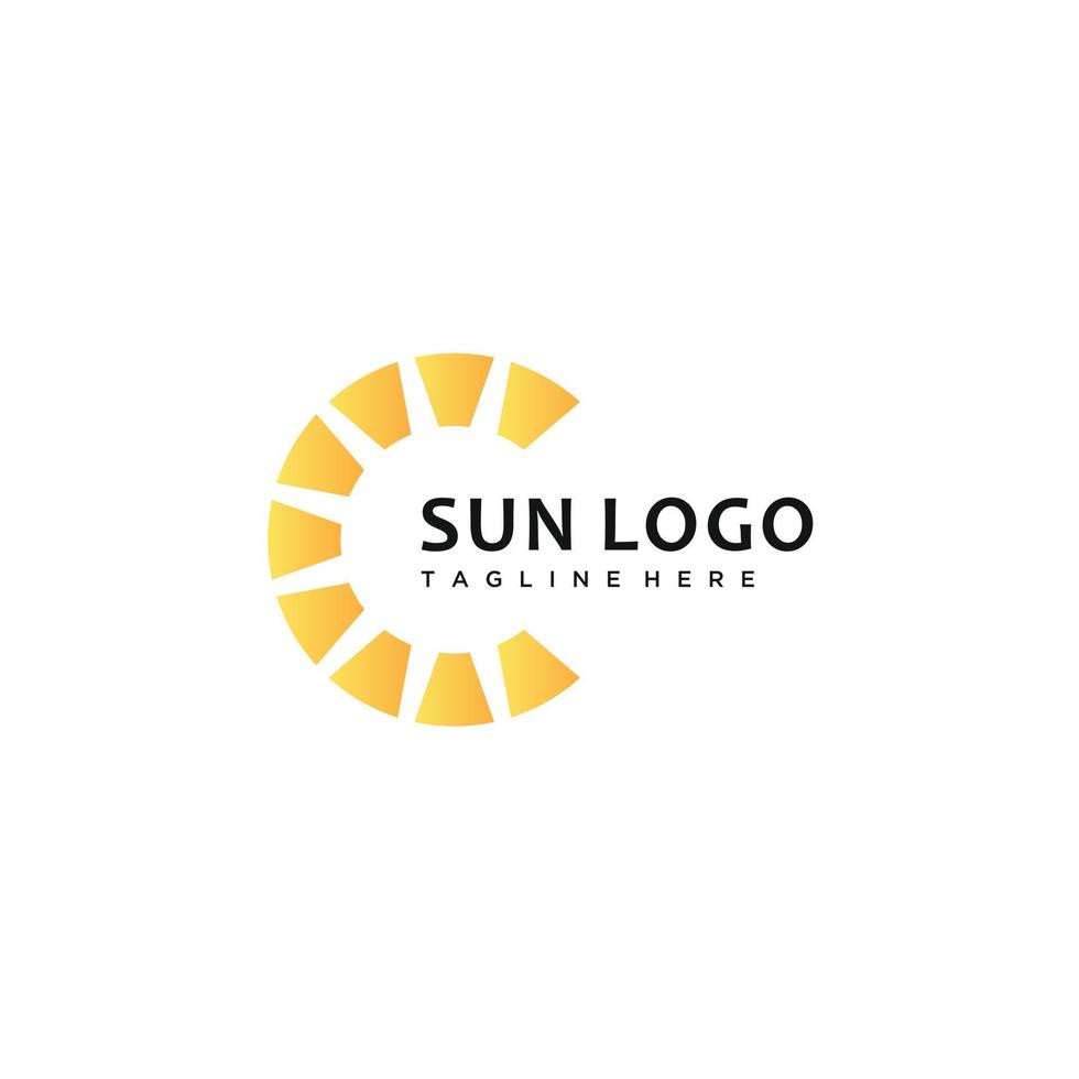 Sun shine bright logo design template vector