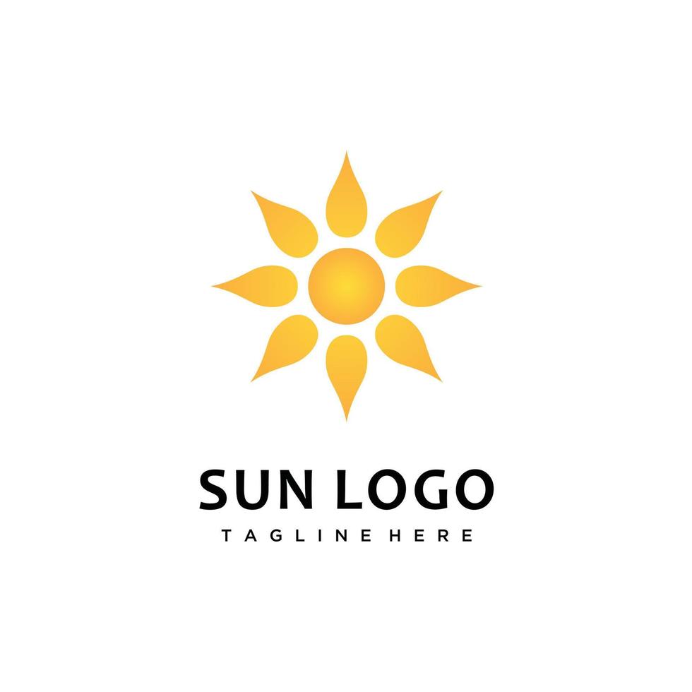Sun shine bright logo design template vector