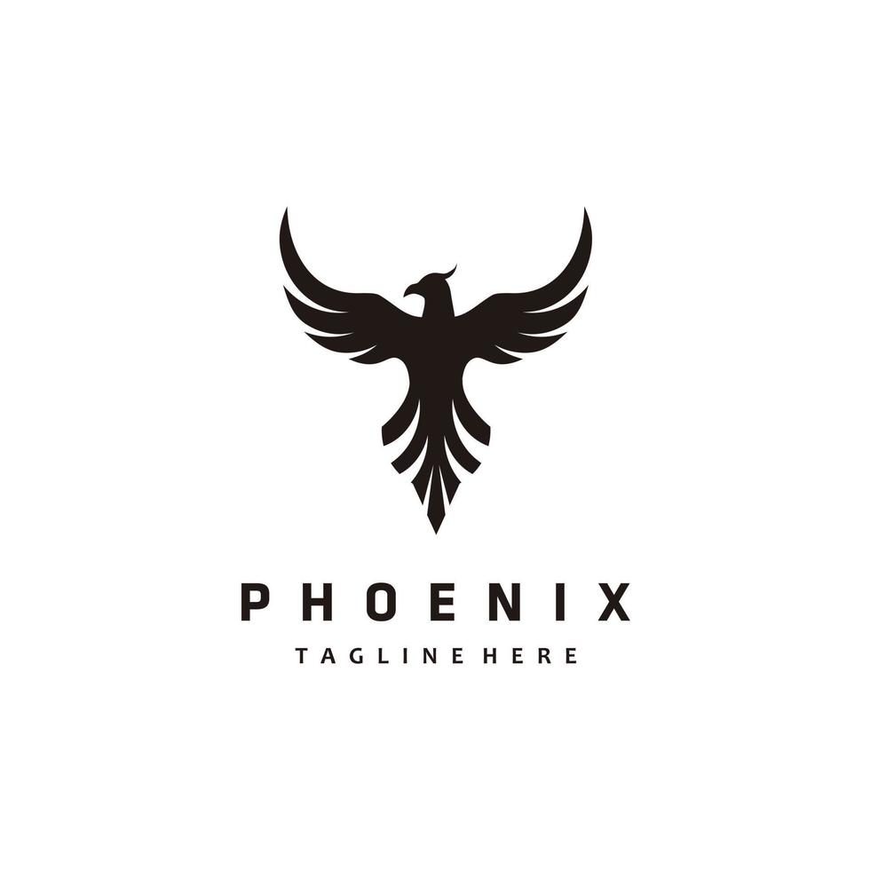 Phoenix bird minimalist logo design vector illustration